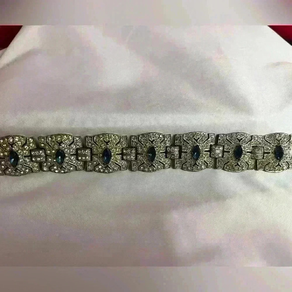 Vintage Art Deco Pave Rhinestone Bracelet - Picture 2 of 9
